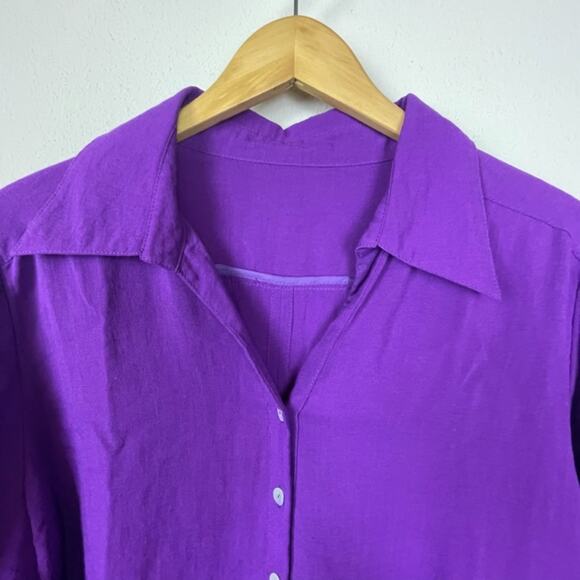 Fridaze Linen Button-Up Shirt XL Long Sleeve Coastal Slow Fashion Minimalist - Picture 2 of 7